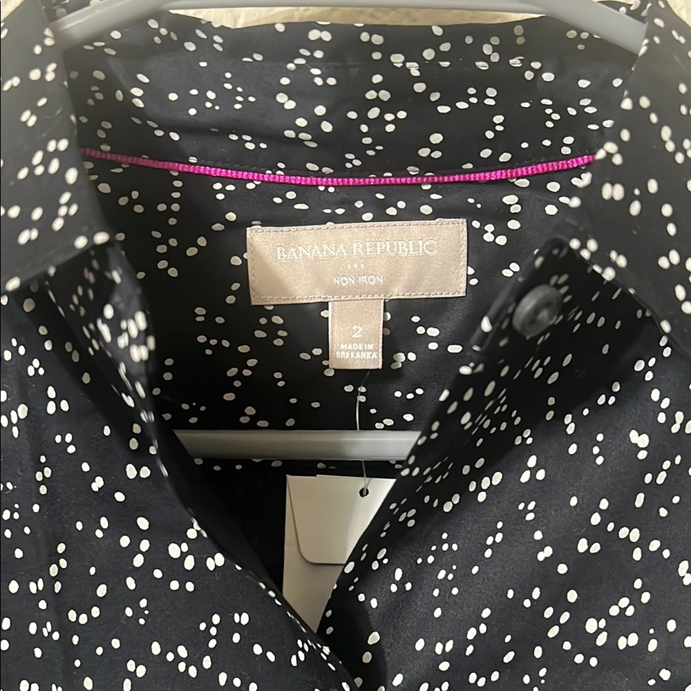 Banana Republic Black and White Polka Dot Blouse - Picture 2 of 2